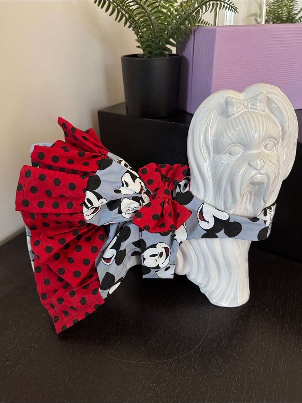 Red & Black Polka Dot MICKEY Dog Dress